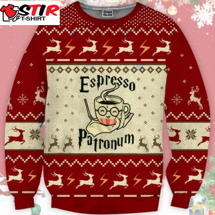 Espresso Patronum Coffee Lover Ugly Christmas Wool Knitted Harry Potter Sweater