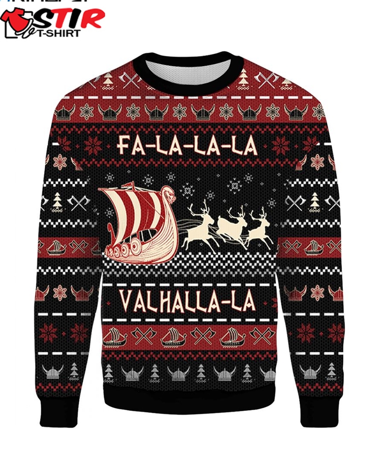 Falalala Valhalla Viking Ugly Christmas Sweater Viking