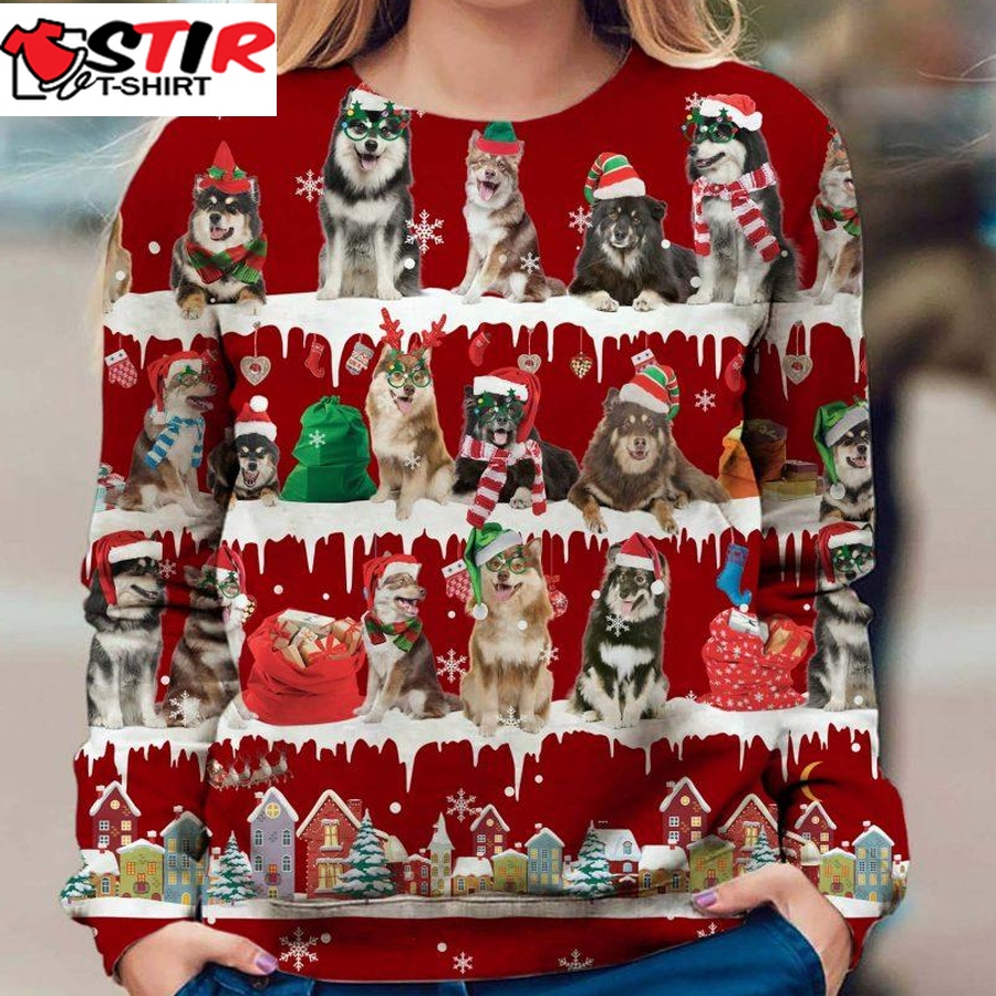 Finnish Lapphund   Snow Christmas   Premium Dog Christmas Ugly Sweatshirt, Dog Ugly Sweater   107