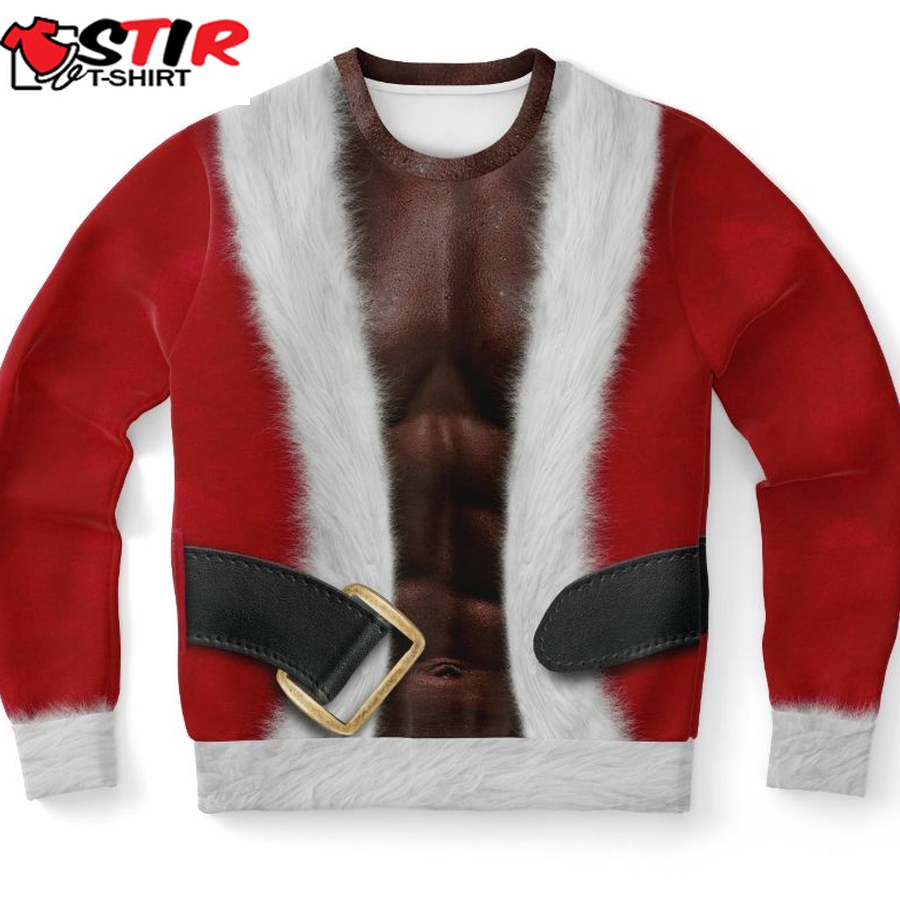 Fit Santa African American Ugly Christmas Wool Knitted Sweater