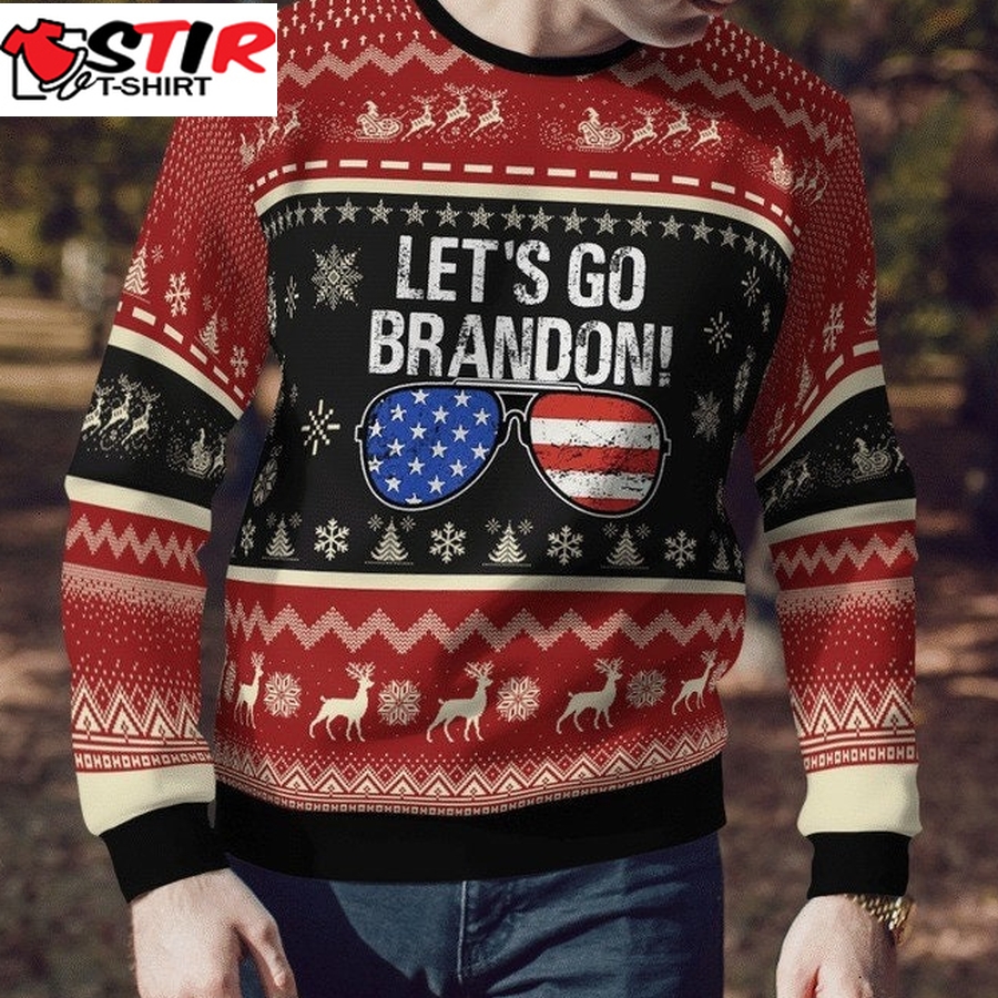 Fjb Us Flag Let&8217;S Go Brandon Fjb Ugly Christmas Sweater