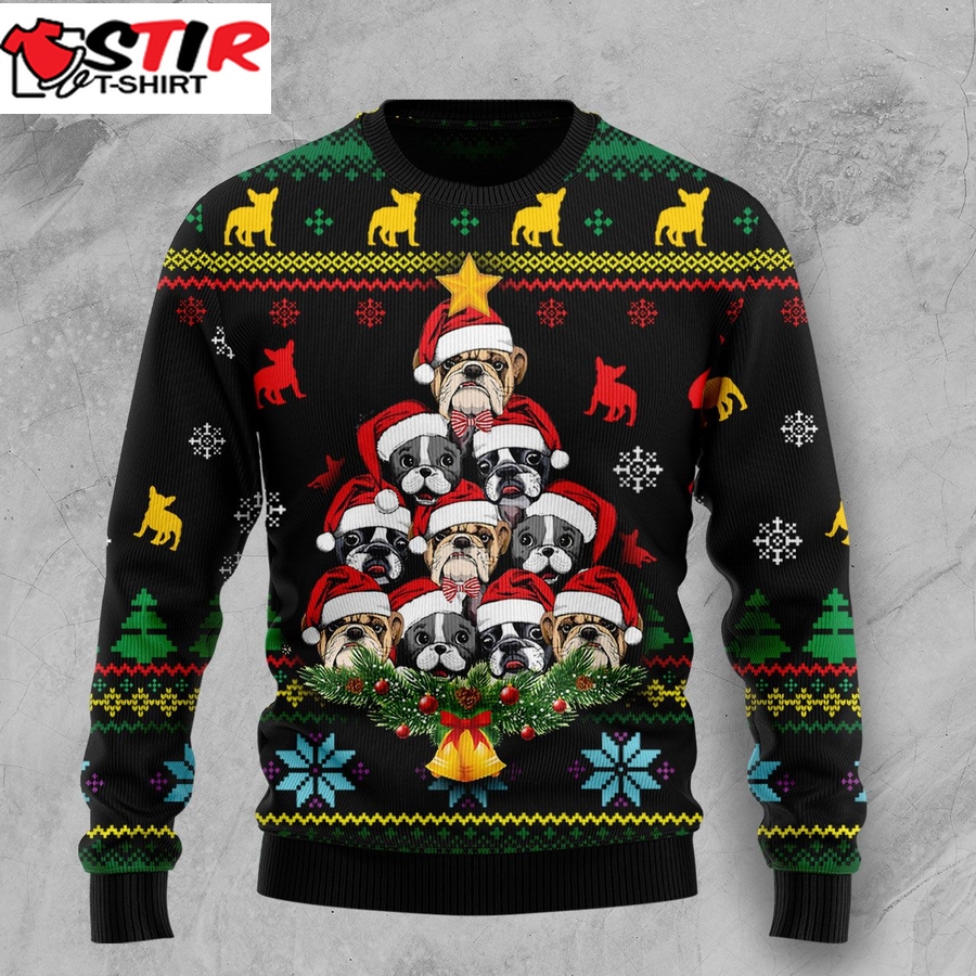 French Bulldog Ht92804 Ugly Christmas Sweater Unisex Womens & Mens, Couples Matching, Friends, Funny Family Ugly Christmas Holiday Sweater Gifts (Plus Size Available)   Personalizedwitch   494