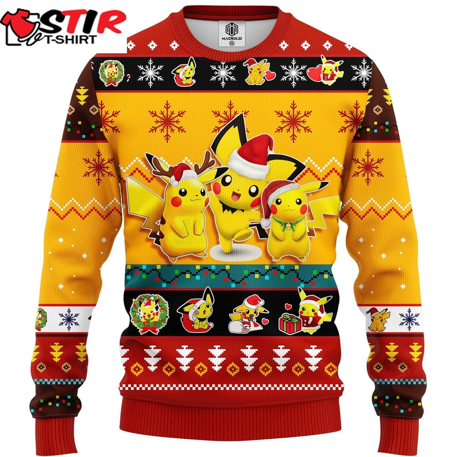 Funny Christmas Pikachu Pokemon Ugly Sweater Plus Size