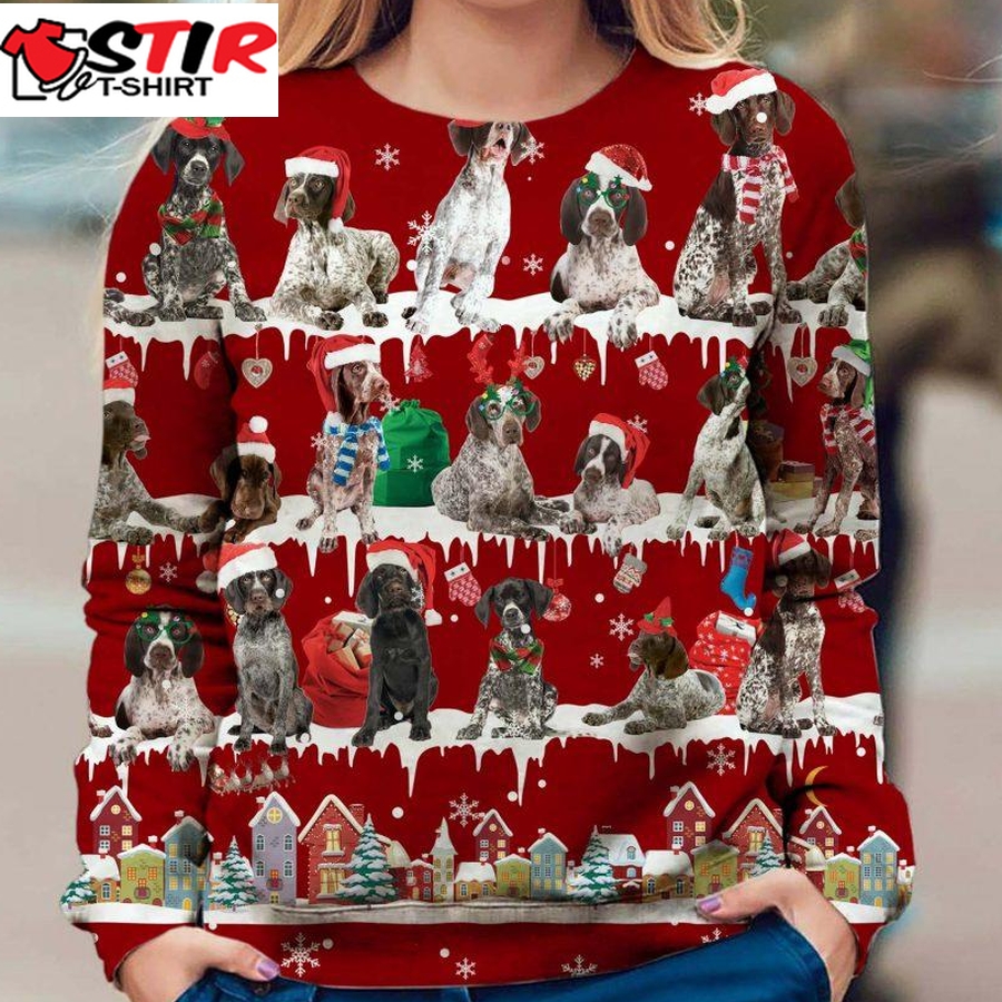 German Shorthaired Pointer   Snow Christmas   Premium Dog Christmas Ugly Sweatshirt, Dog Ugly Sweater   235