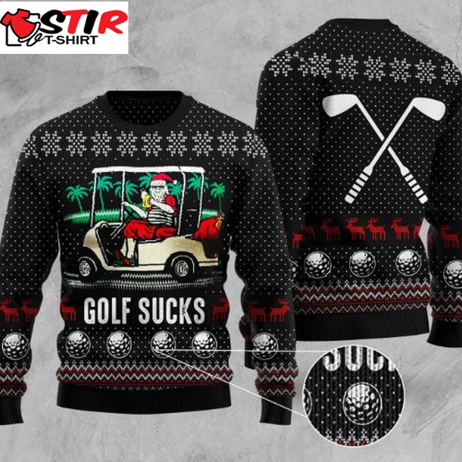 Golf Sucks Ugly Christmas Wool Knitted Sweater