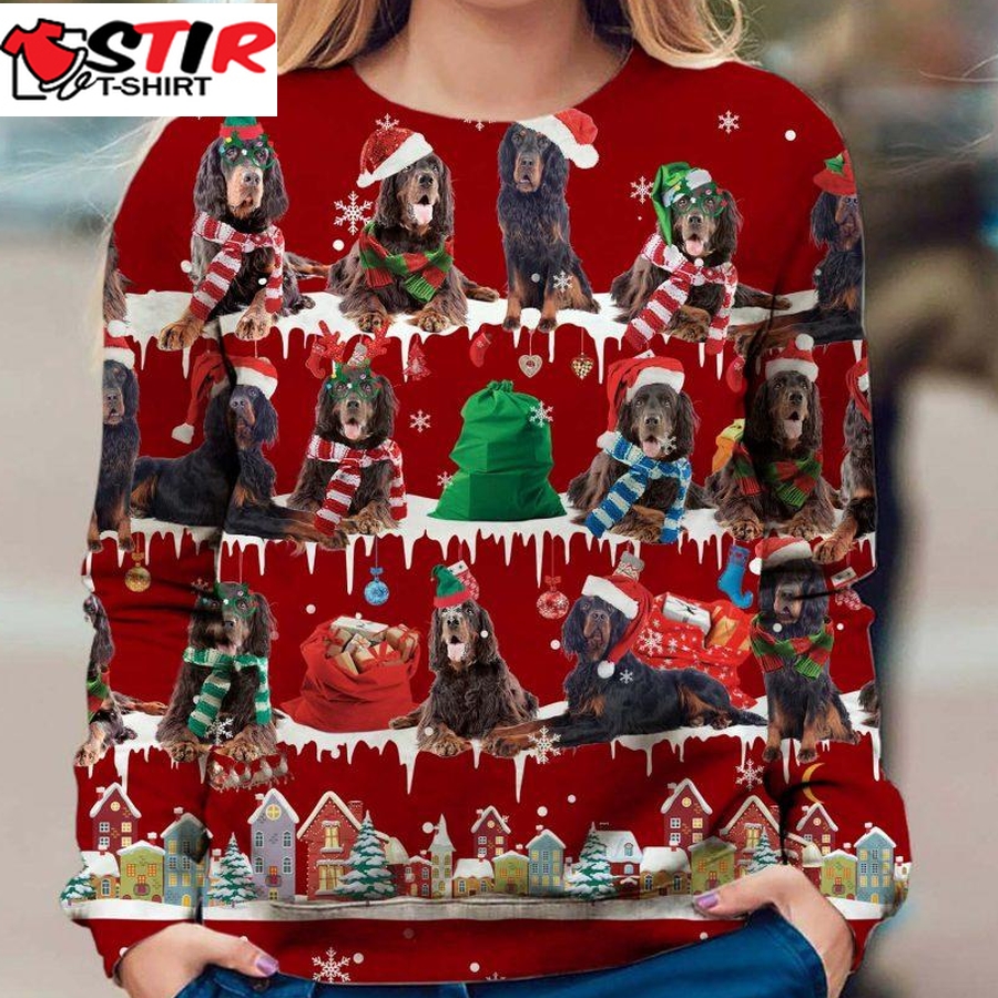 Gordon Setter   Snow Christmas   Premium Dog Christmas Ugly Sweatshirt, Dog Ugly Sweater