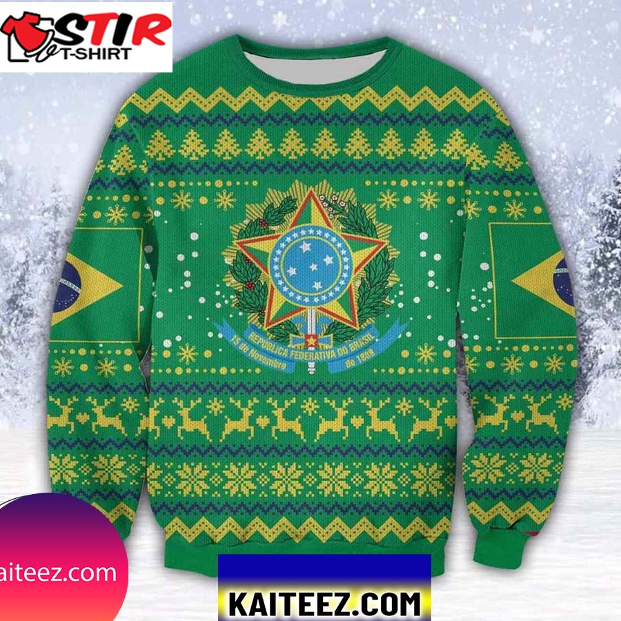 Green Brazil 3D All Over Print Christmas Ugly Sweater