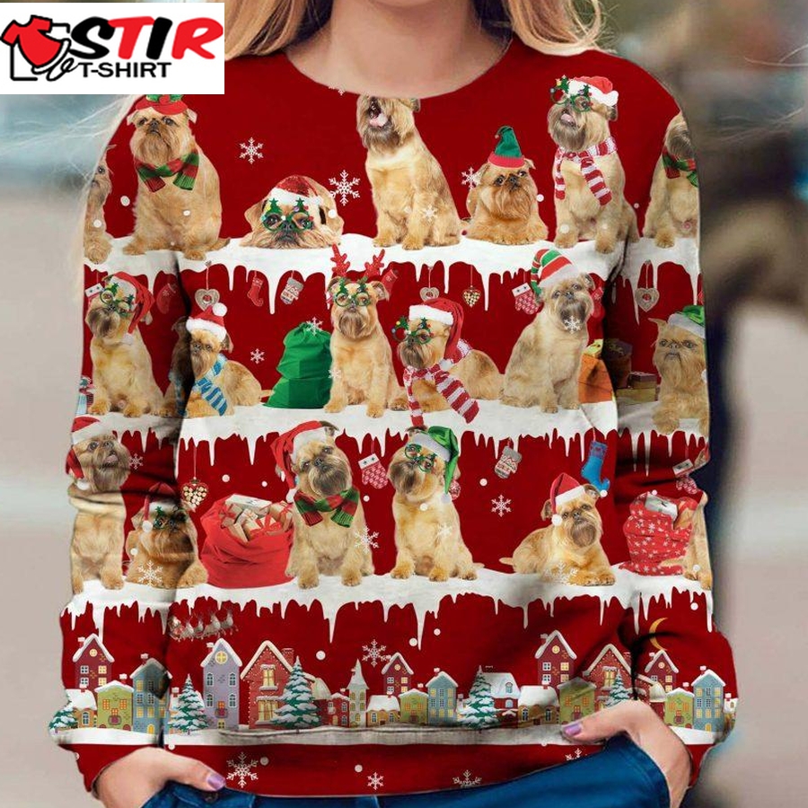 Griffon Bruxellois   Snow Christmas   Premium Dog Christmas Ugly Sweatshirt, Dog Ugly Sweater   135