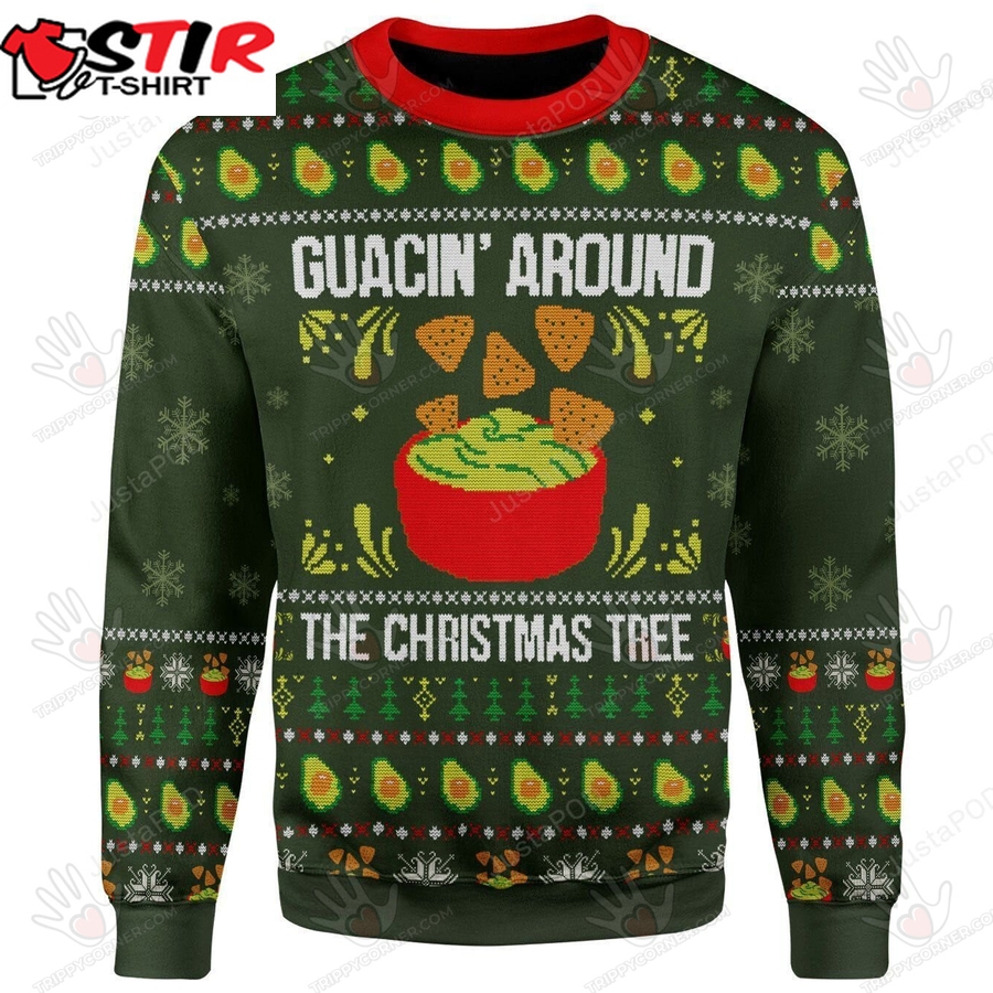 Guacin Around The Christmas Tree Ugly Christmas Sweater, All Over Ugly Sweater Christmas Gift