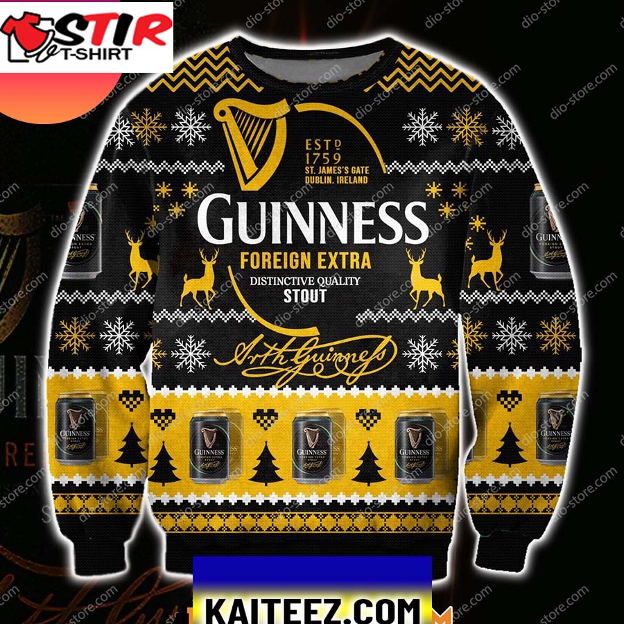 Guinness Foreign Extra Beer 3D All Over Print Christmas Ugly Sweater