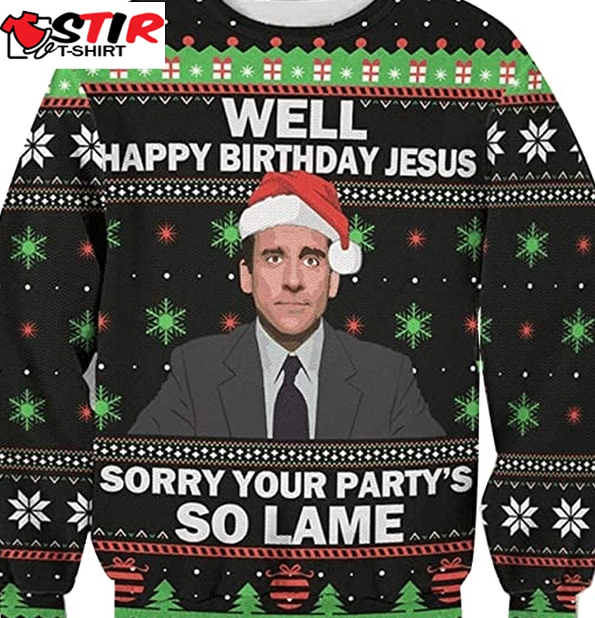 Happy Birthday Jesus Funny Ugly Christmas Sweater 2021