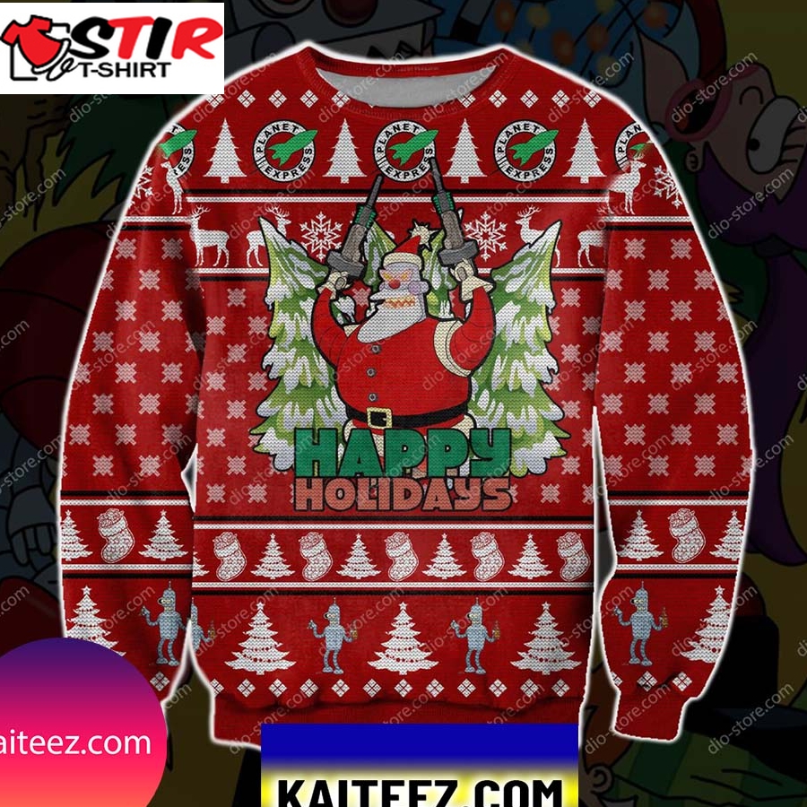 Happy Holidays 3D Print Christmas Ugly Sweater