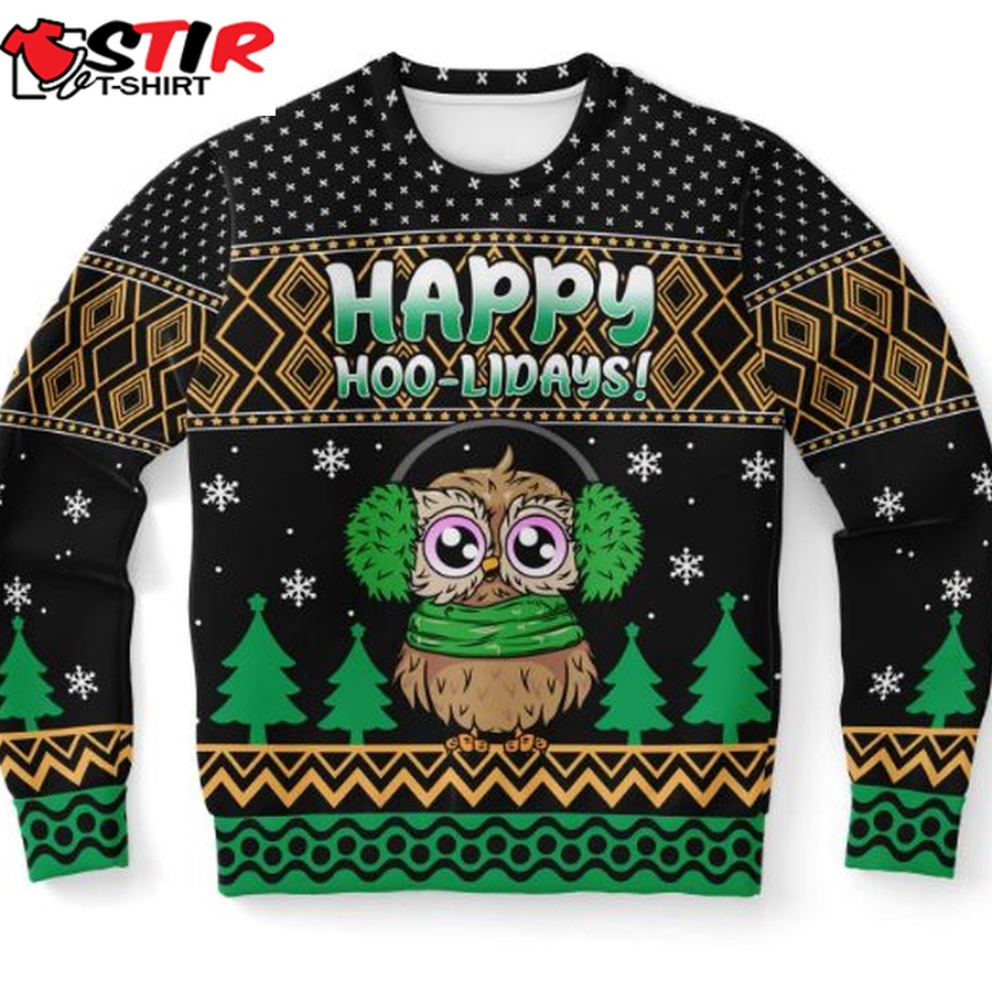 Happy Hoo Lidays Ugly Christmas Wool Knitted Sweater