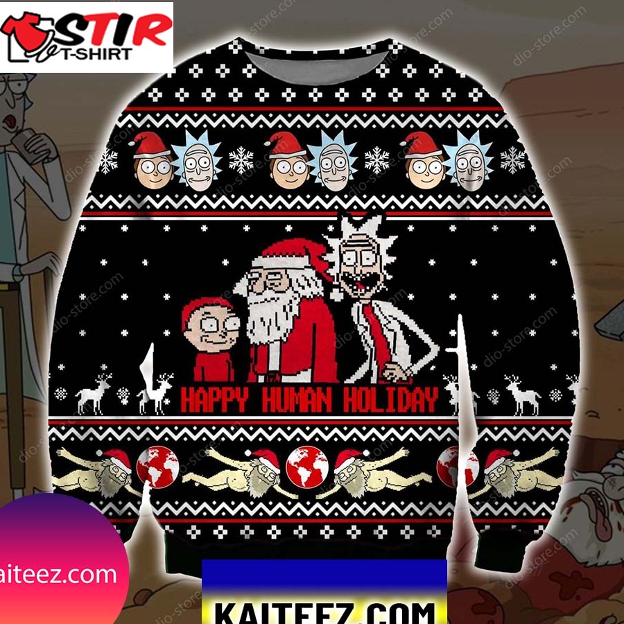 Happy Human Holiday Knitting Pattern 3D Print Christmas Ugly Sweater