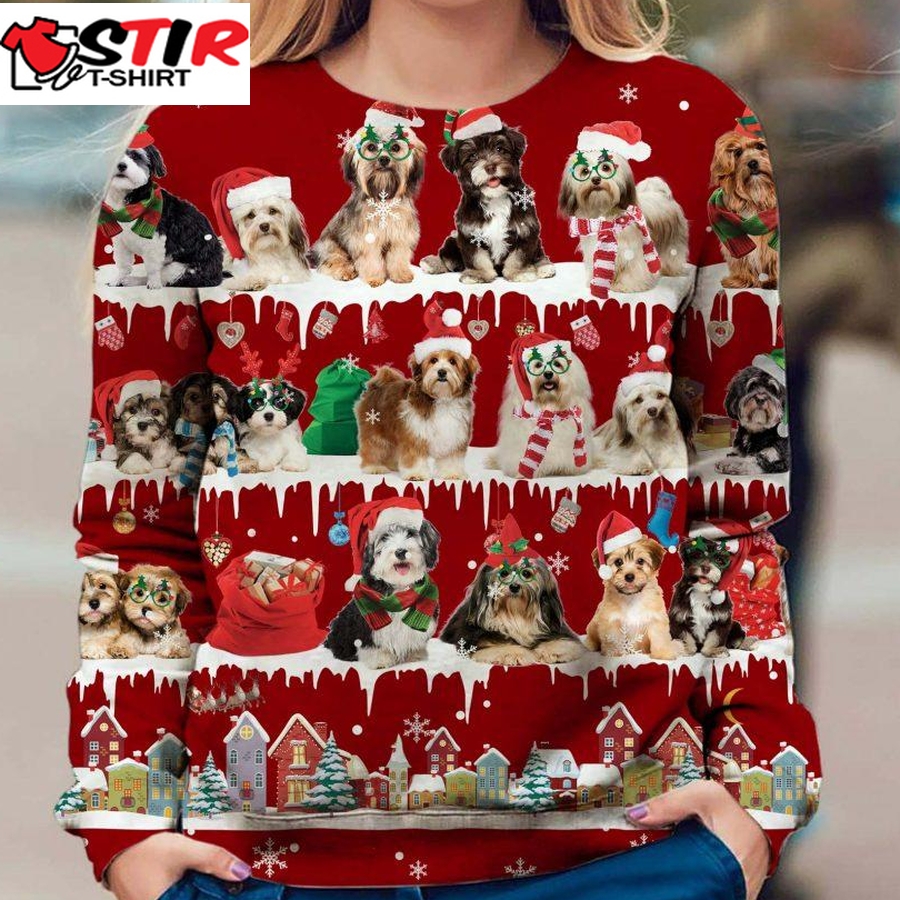 Havanese   Snow Christmas   Premium Dog Christmas Ugly Sweatshirt, Dog Ugly Sweater   487