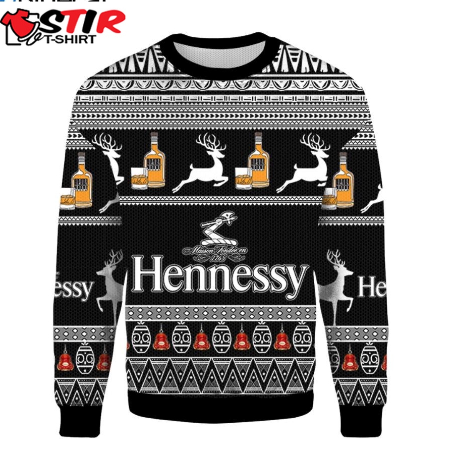 Hennessy Whiskey Wine Ugly Christmas Sweater Gift For
