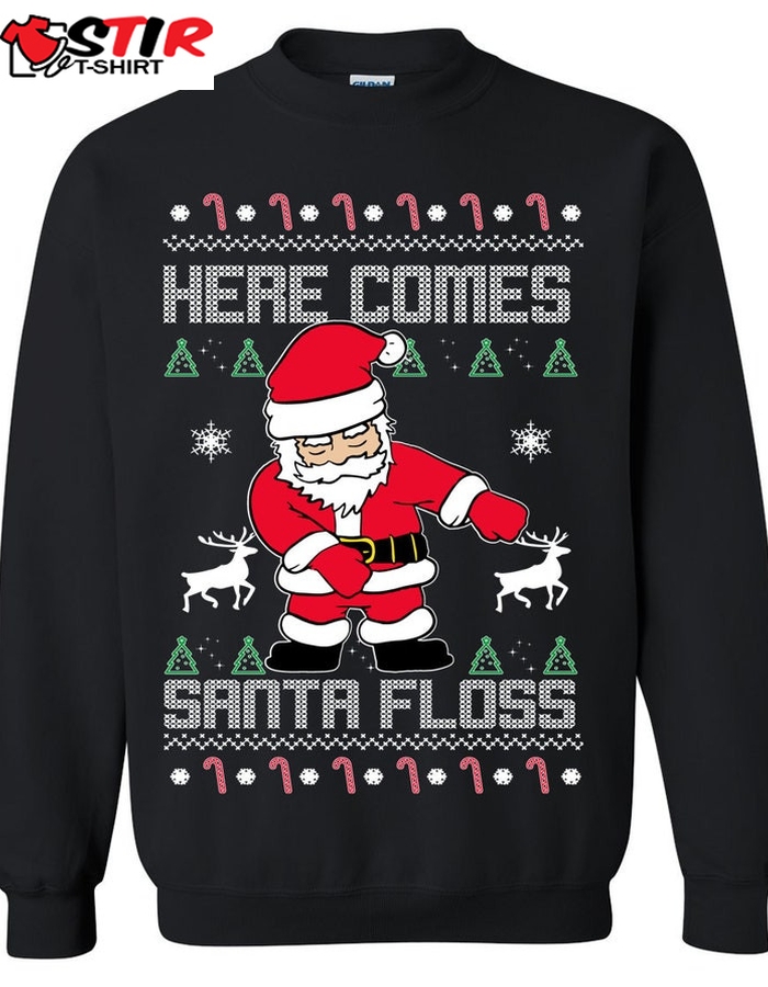 Here Comes Santa Floss Ugly Sweatshirt, Christmas Ugly Sweater
