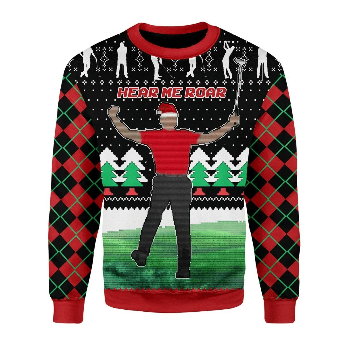 Here Him Roar Ugly Christmas Sweater   1636