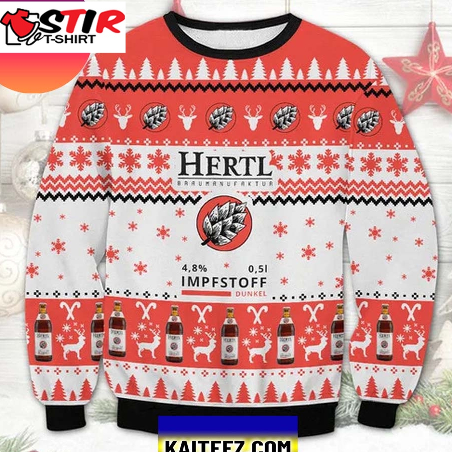 Hertl Impfstoff 3D Christmas Ugly Sweater