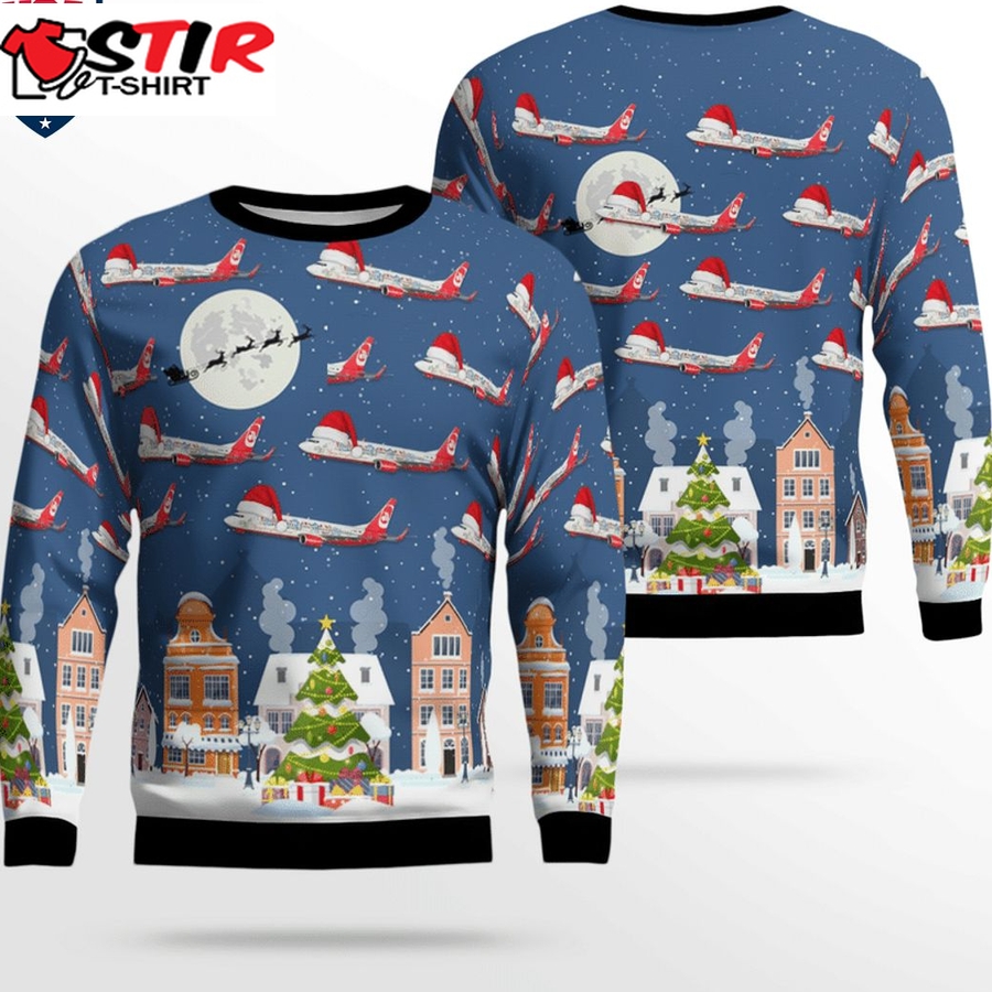 Hot Air Berlin Boeing 737 800 Flying Home For Christmas 3D Christmas Sweater