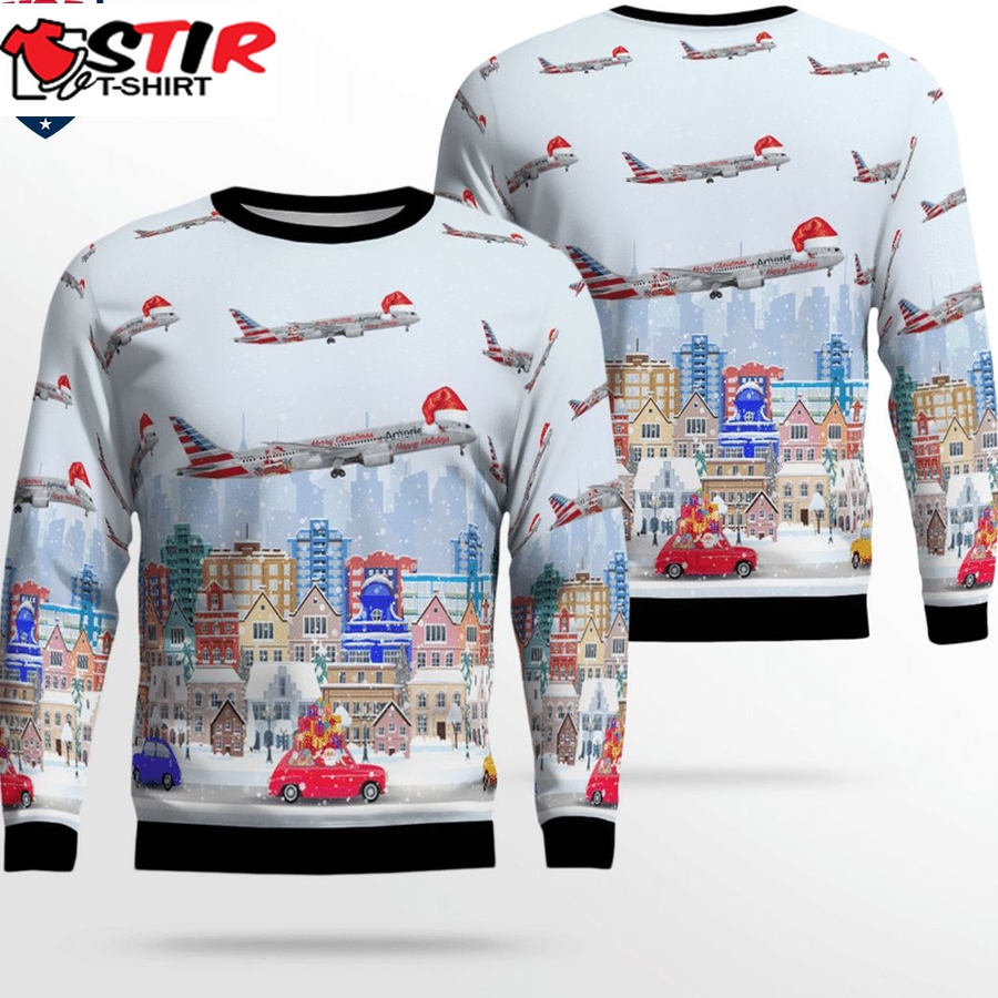 Hot American Airlines Boeing 787 9 Holiday Dreamliner 3D Christmas Sweater