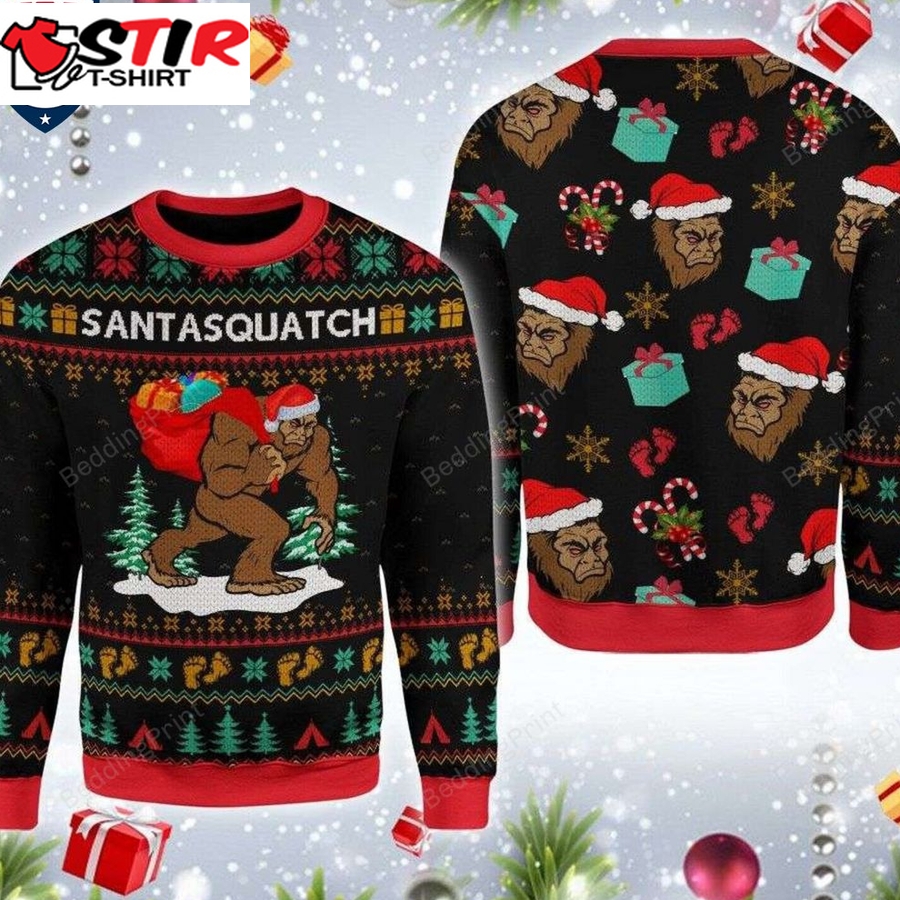 Hot Bigfoot Santasquatch Ugly Christmas Sweater