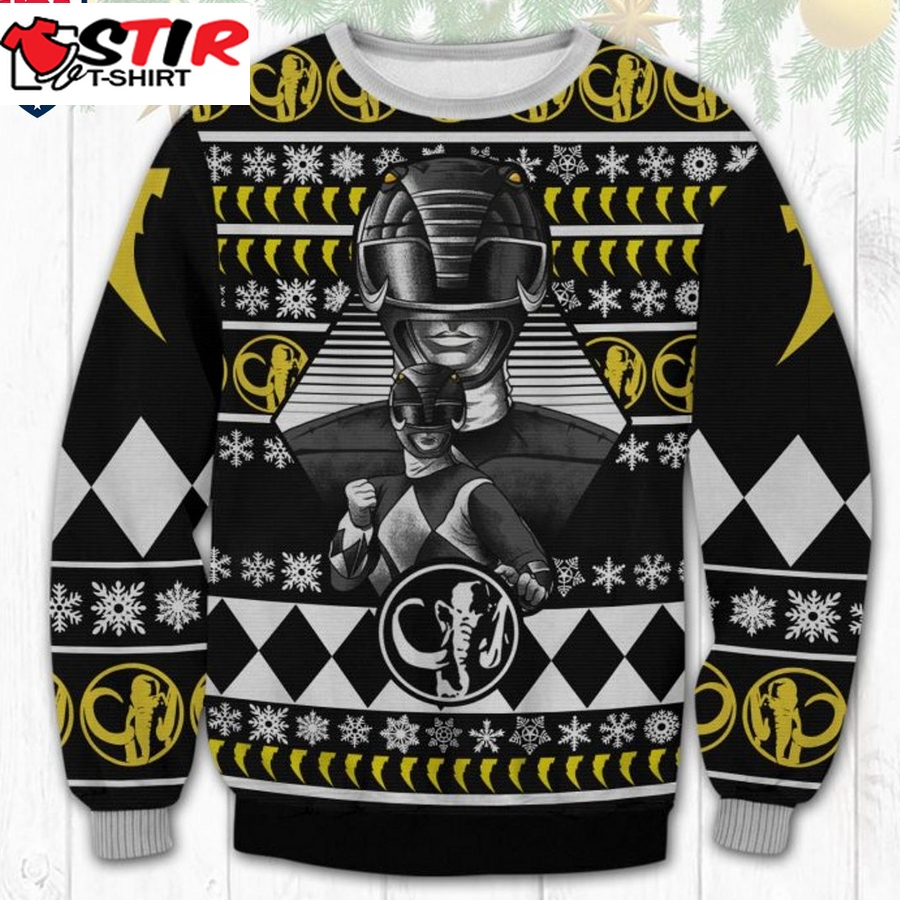 Hot Black Power Rangers Ugly Christmas Sweater