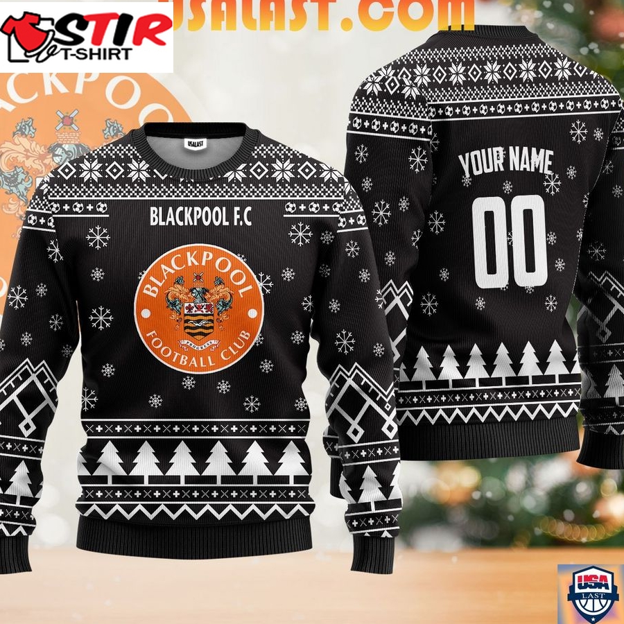 Hot Blackpool Fc Ugly Christmas Sweater Black Version