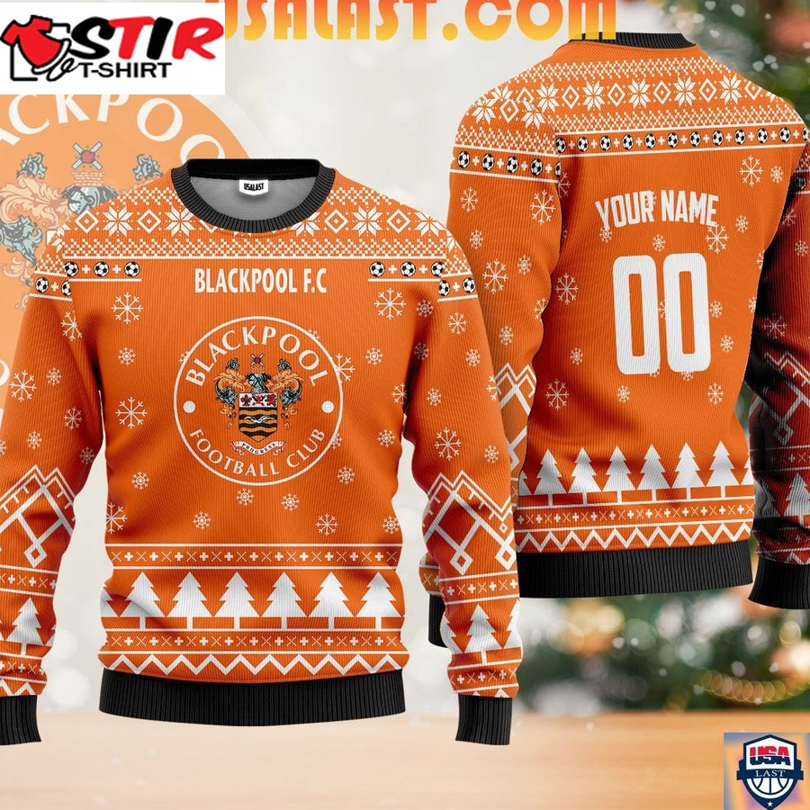 Hot Blackpool Fc Ugly Christmas Sweater Orange Version