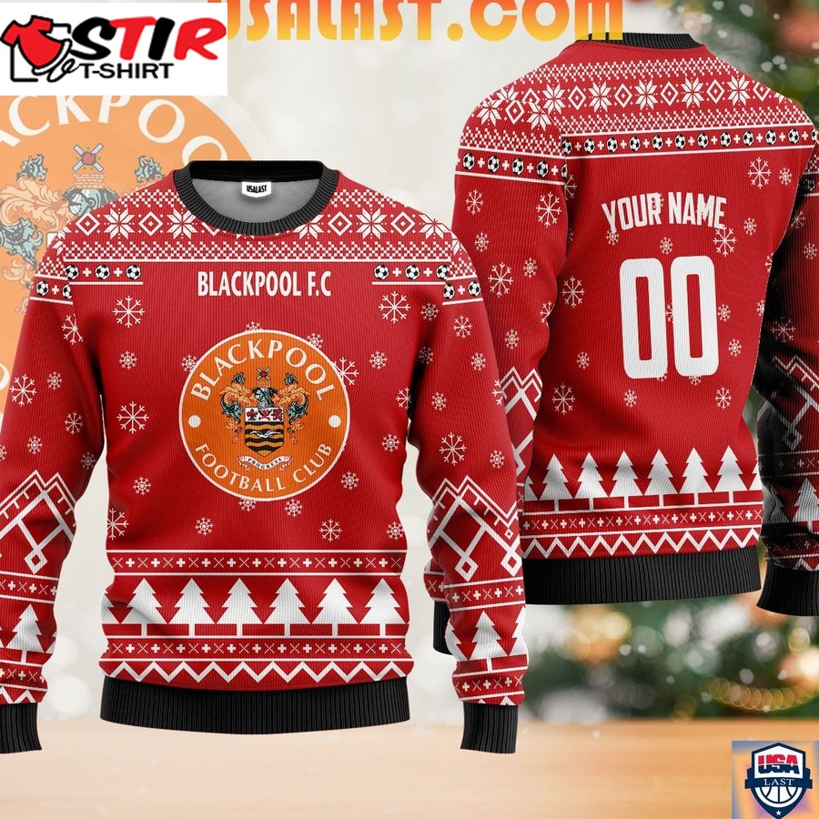 Hot Blackpool Fc Ugly Christmas Sweater Red Version