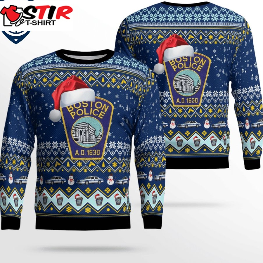 Hot Boston Police Department 3D Christmas Sweater