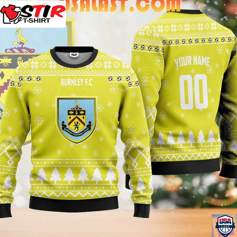 Hot Burnley Fc Ugly Christmas Sweater Yellow Version