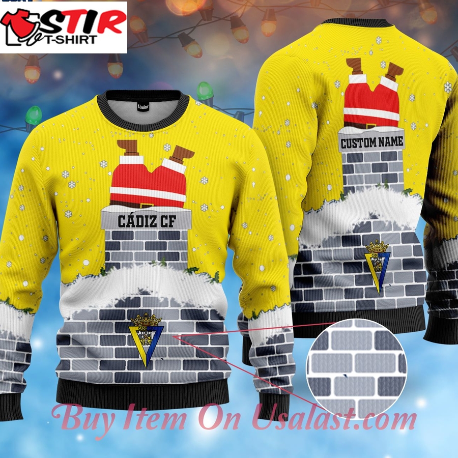 Hot Cdiz Cf Santa Claus Custom Name Ugly Christmas Sweater