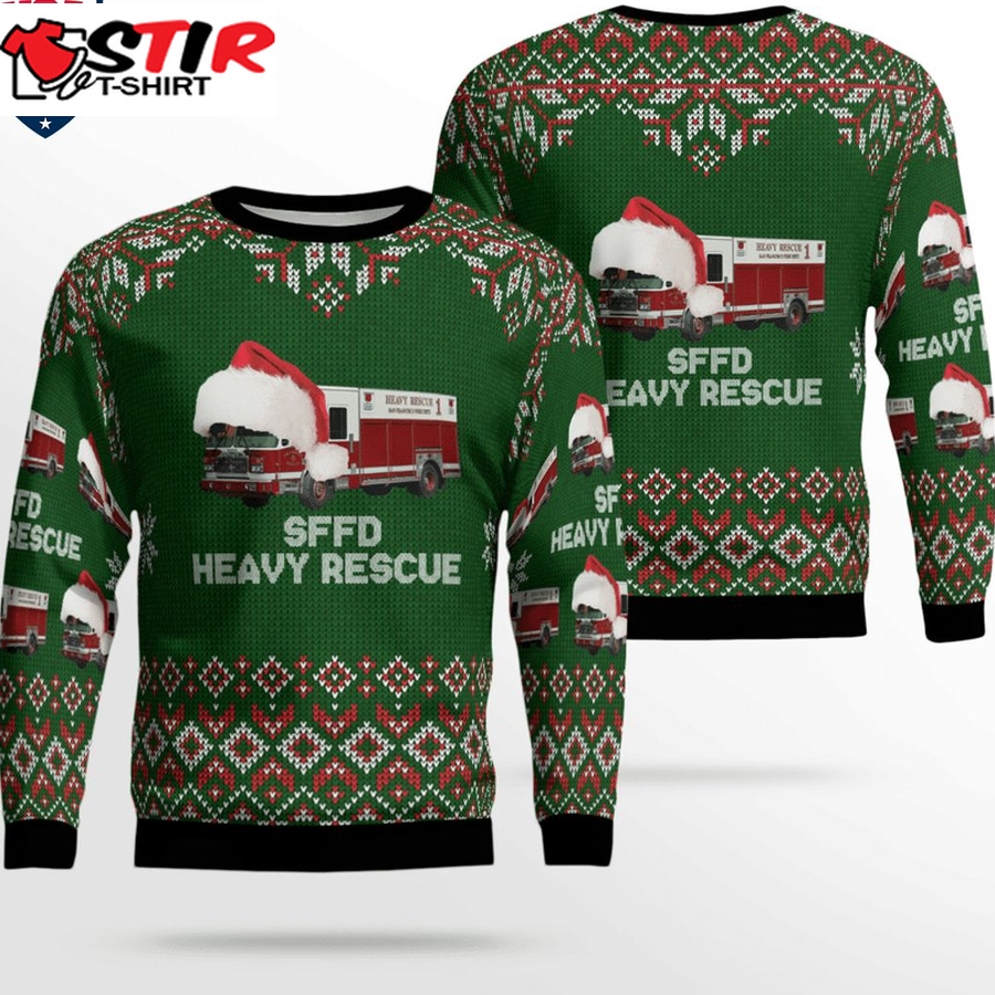 Hot California San Francisco Fire Department Heavy Rescue 1 3D Christmas Sweater