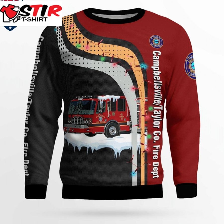 Hot Campbellsville Taylor Co Fire Dept Engine 1 3D Christmas Sweater