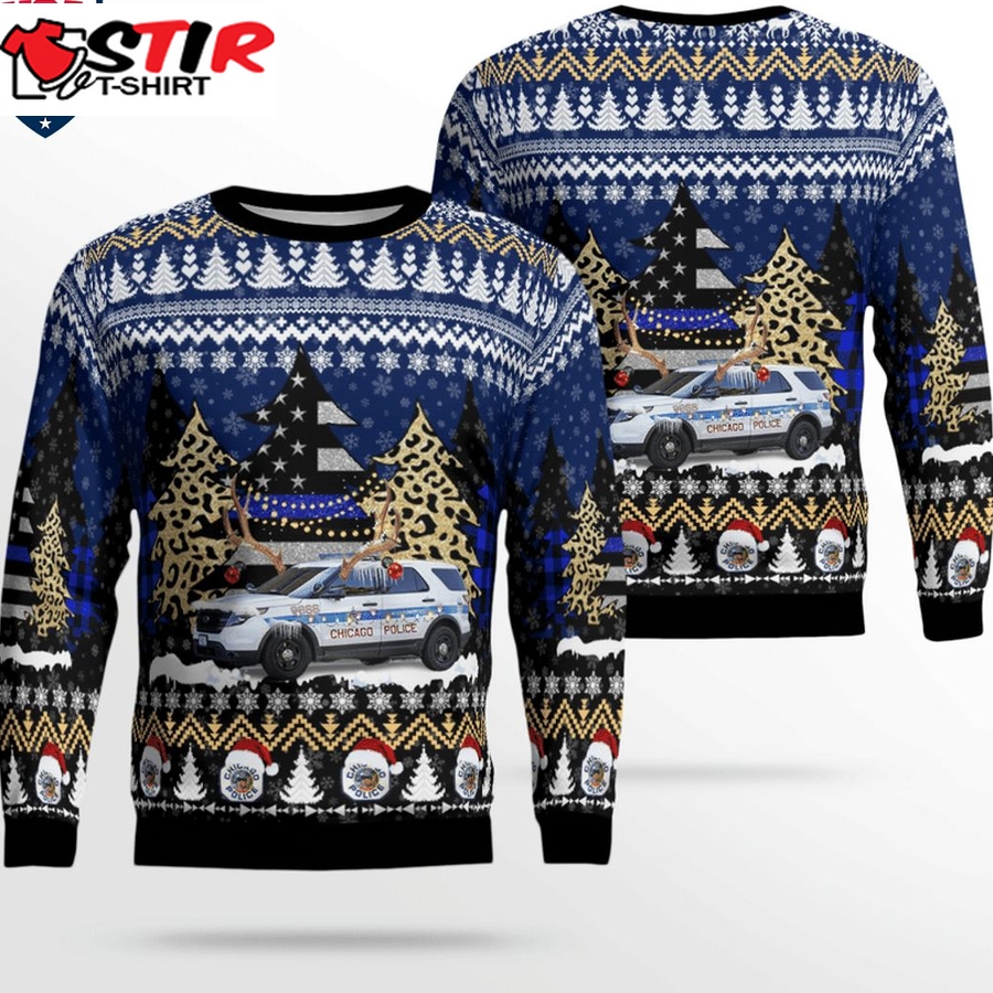 Hot Chicago Police Department Ford Police Interceptor Utility 3D Christmas Sweater