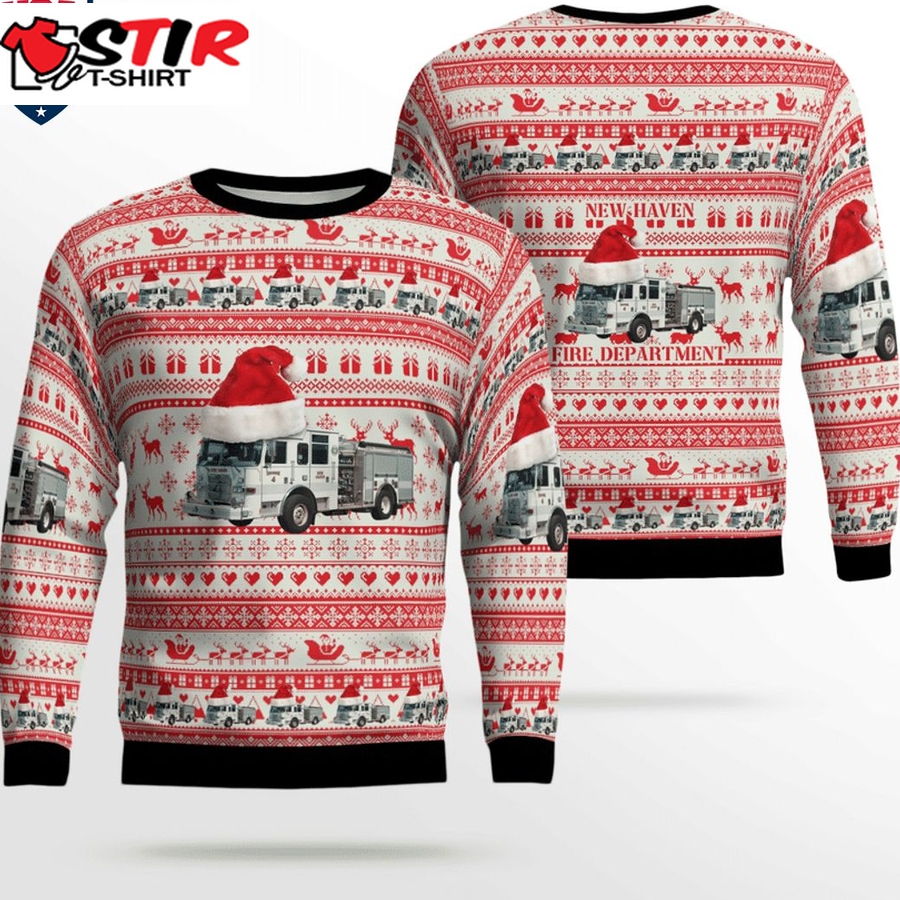 Hot Connecticut New Haven Fire Department 3D Christmas Sweater