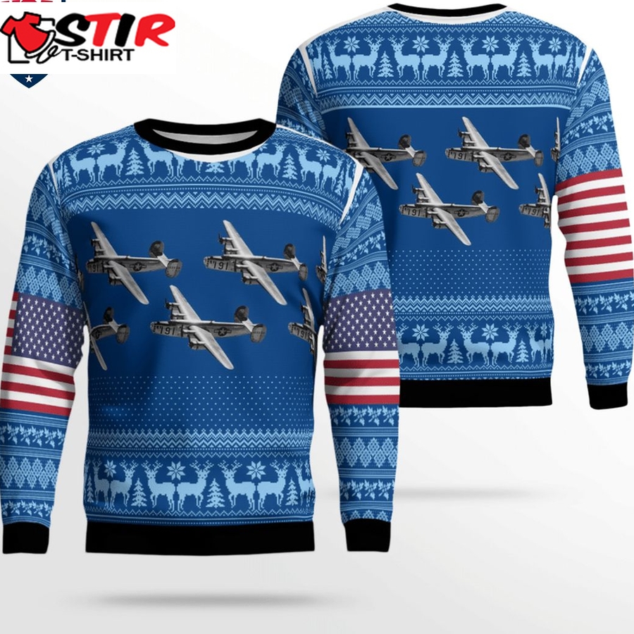 Hot Consolidated B 24 Liberator 3D Christmas Sweater