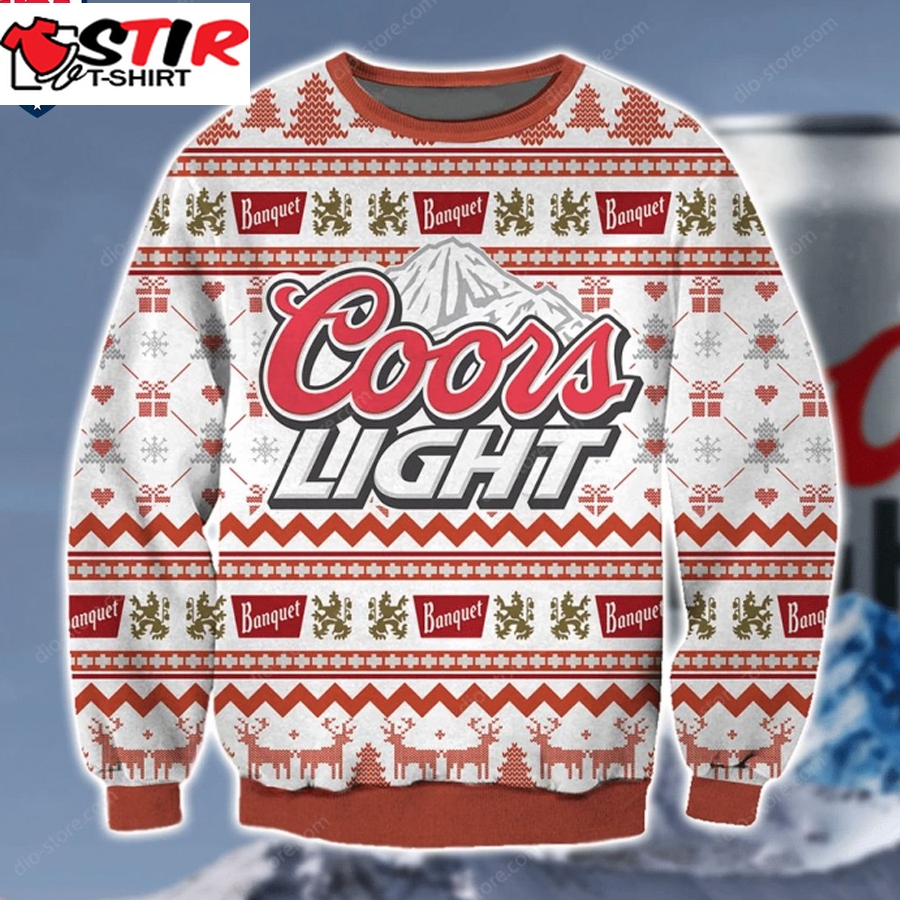 Hot Coors Light Beer Ugly Christmas Sweater