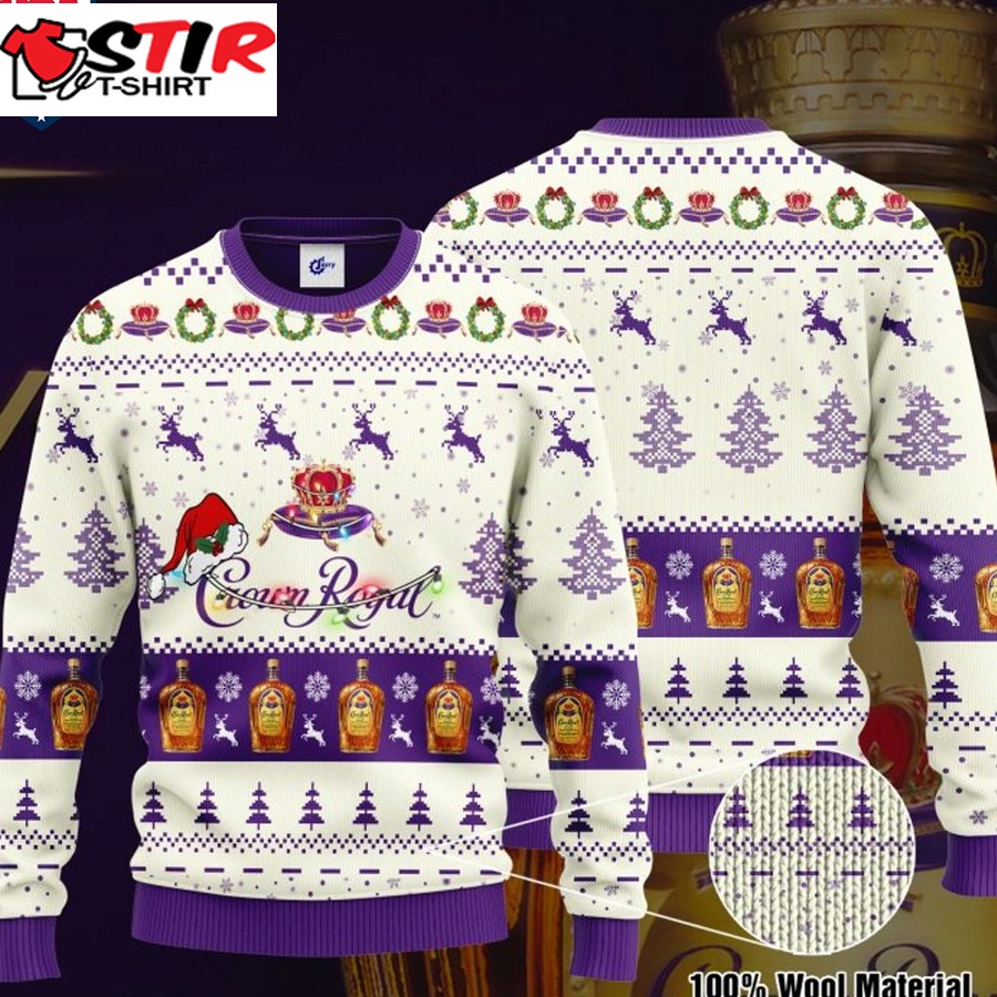 Hot Crown Royal Santa Hat Ugly Christmas Sweater