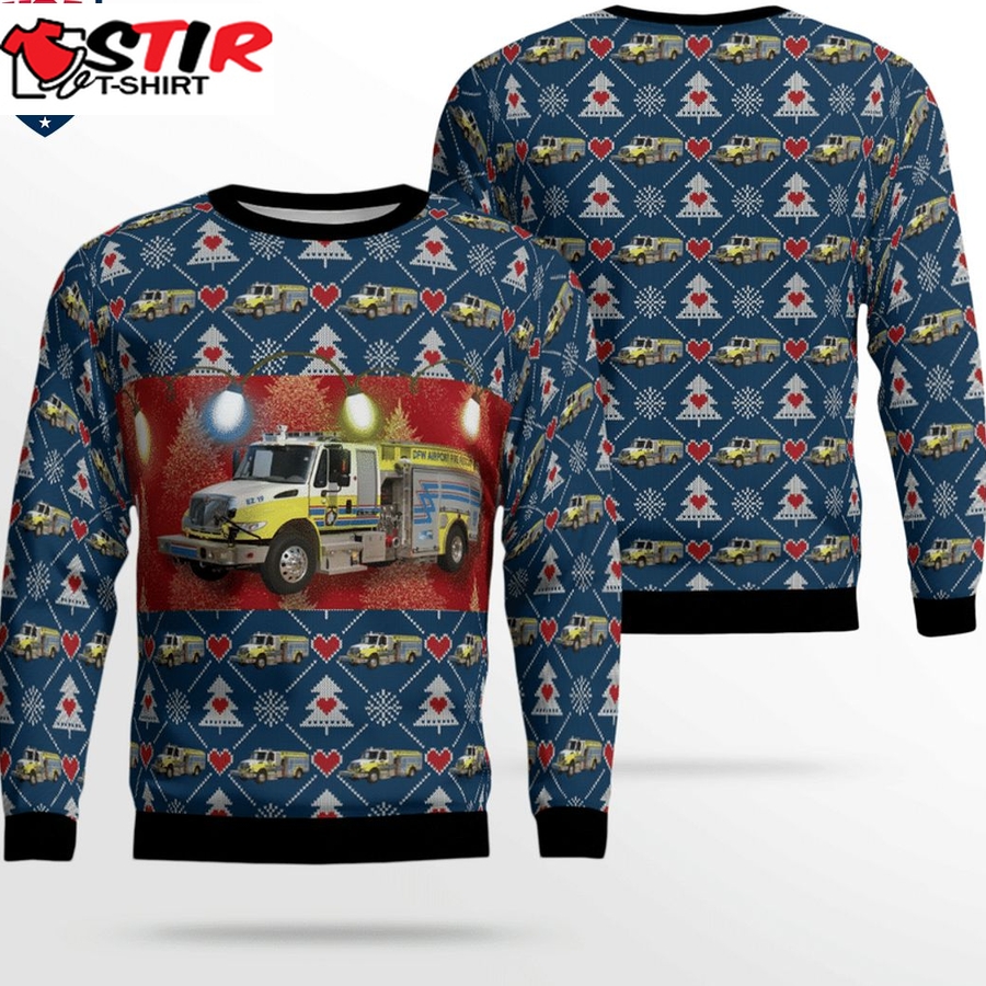 Hot Dallas Fort Worth International Airport Fire Department 3D Christmas Sweater