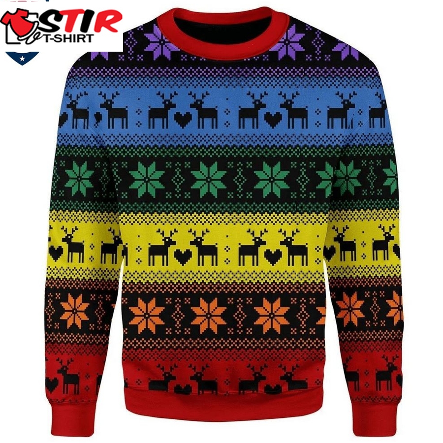 Hot Deer Lgbt Ugly Christmas Sweater