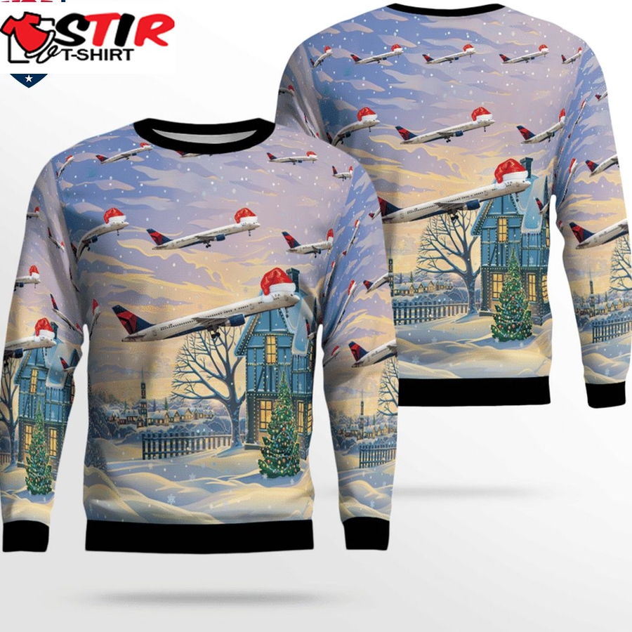 Hot Delta Air Lines Boeing 757 232 3D Christmas Sweater