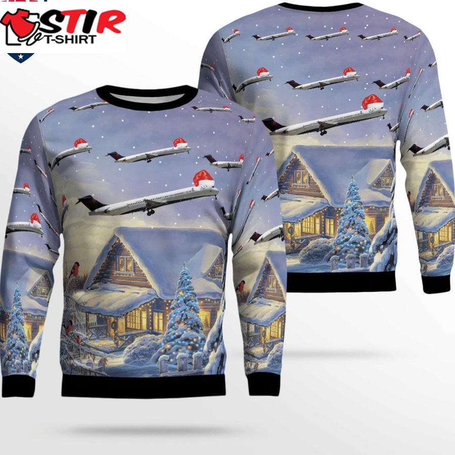 Hot Delta Air Lines Mcdonnell Douglas Md 80 3D Christmas Sweater