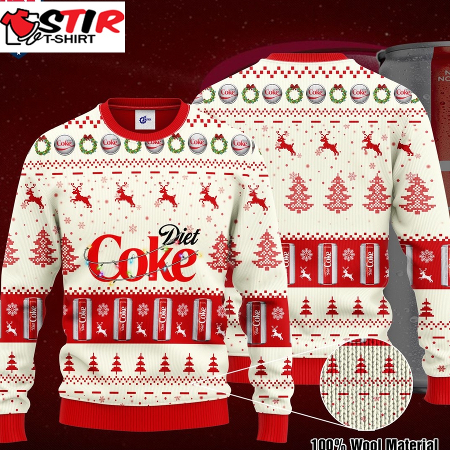 Hot Diet Coke Santa Hat Ugly Christmas Sweater