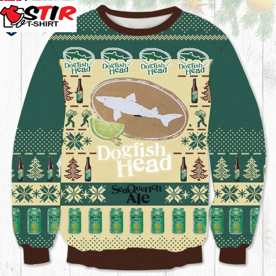 Hot Dogfish Head Seaquench Ale Ugly Christmas Sweater