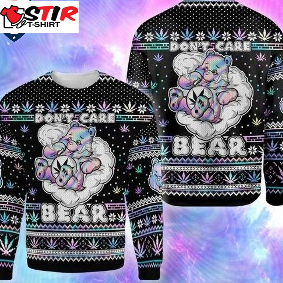 Hot Don't Care Bear Ugly Christmas Sweater