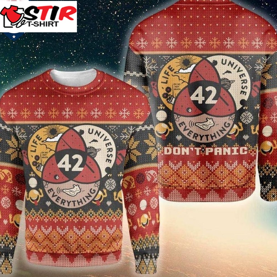 Hot Don't Panic Ugly Christmas Sweater