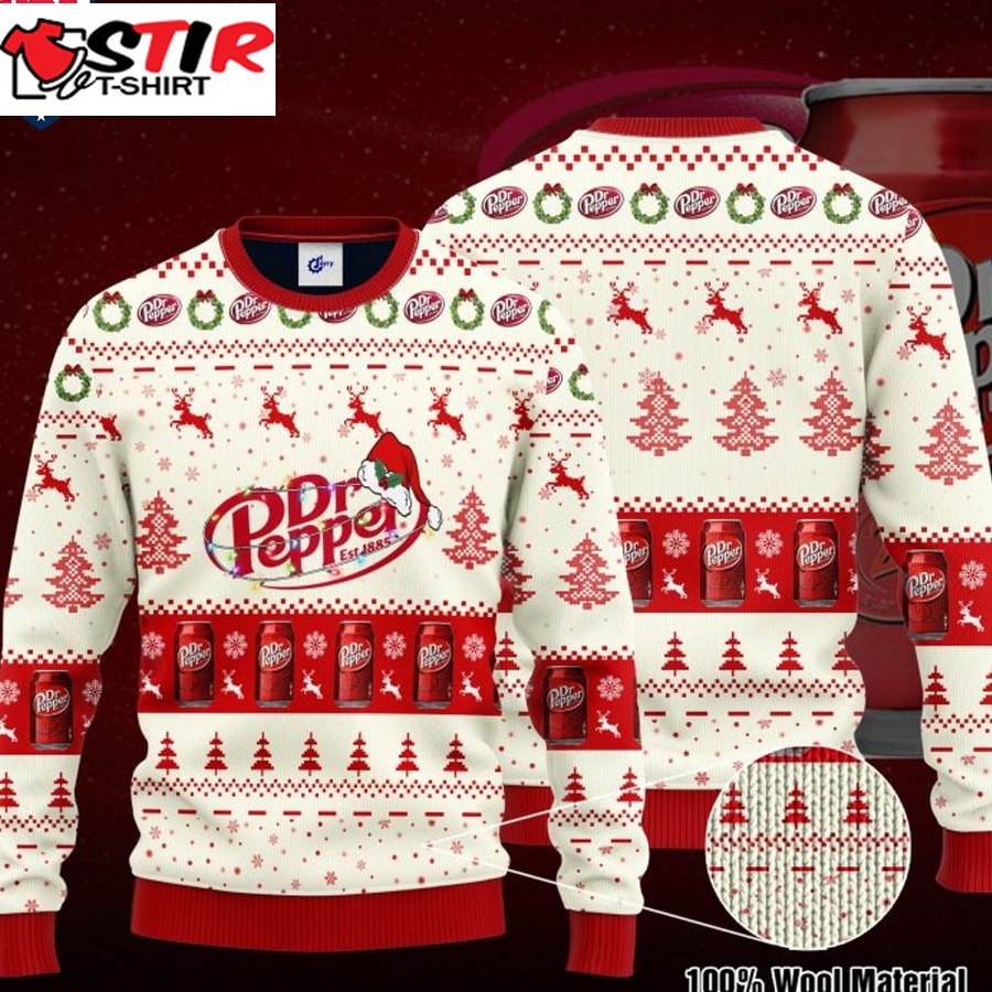 Hot Dr Pepper Santa Hat Ugly Christmas Sweater