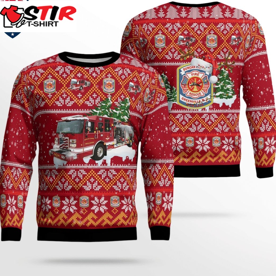 Hot Duncan Chapel Fire District 3D Christmas Sweater